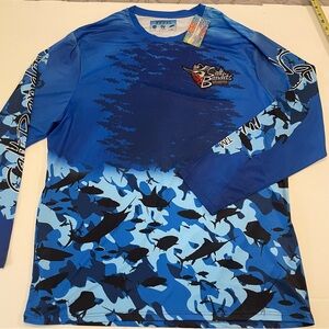 Salt Bandits Tuna-Marlin Dark Blue Fishing Long Sleeve T-Shirt Size 4XL NWT